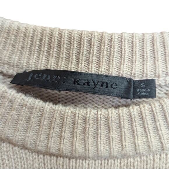 Jenni Kayne Cashmere Sweater Oatmeal Beige Small Lightweight Crewneck Pullover - Picture 3 of 5